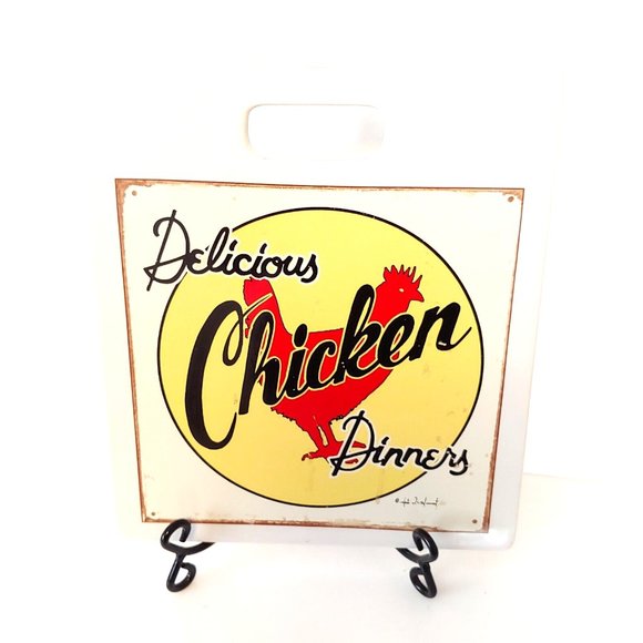 Delicious Chicken Dinner Mummert Ceramic Sign Vintage Home Decor Hot Plate - Picture 2 of 8